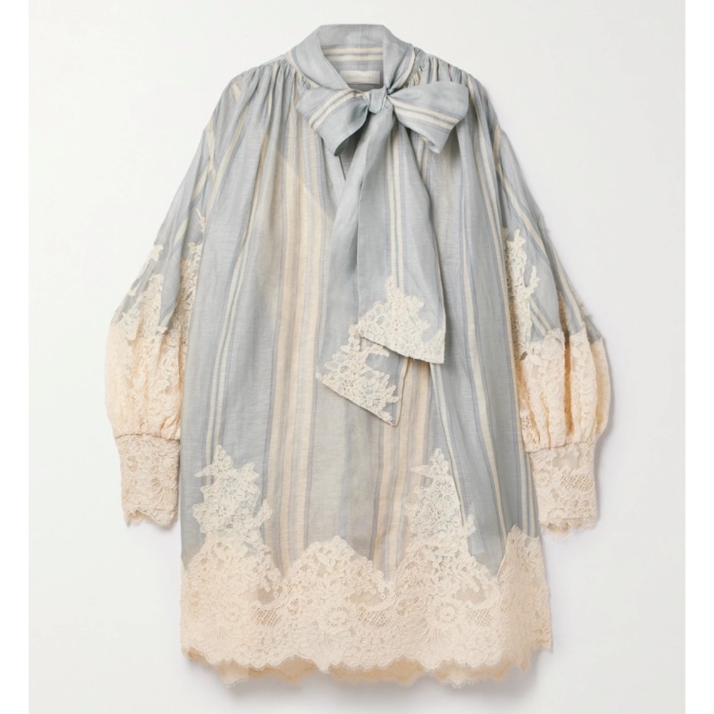 Zimmermann lyrical lace linen mini dress